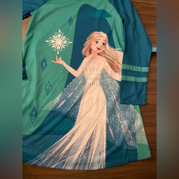 Disney CollectionGirls Long Sleeve Elsa Frozen Crew Neck Nightshirt size 9/10 - Picture 6 of 7
